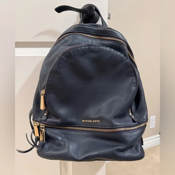Michael Kors | Bags | Michael Kors Navy Leather Backpack  display picture 3